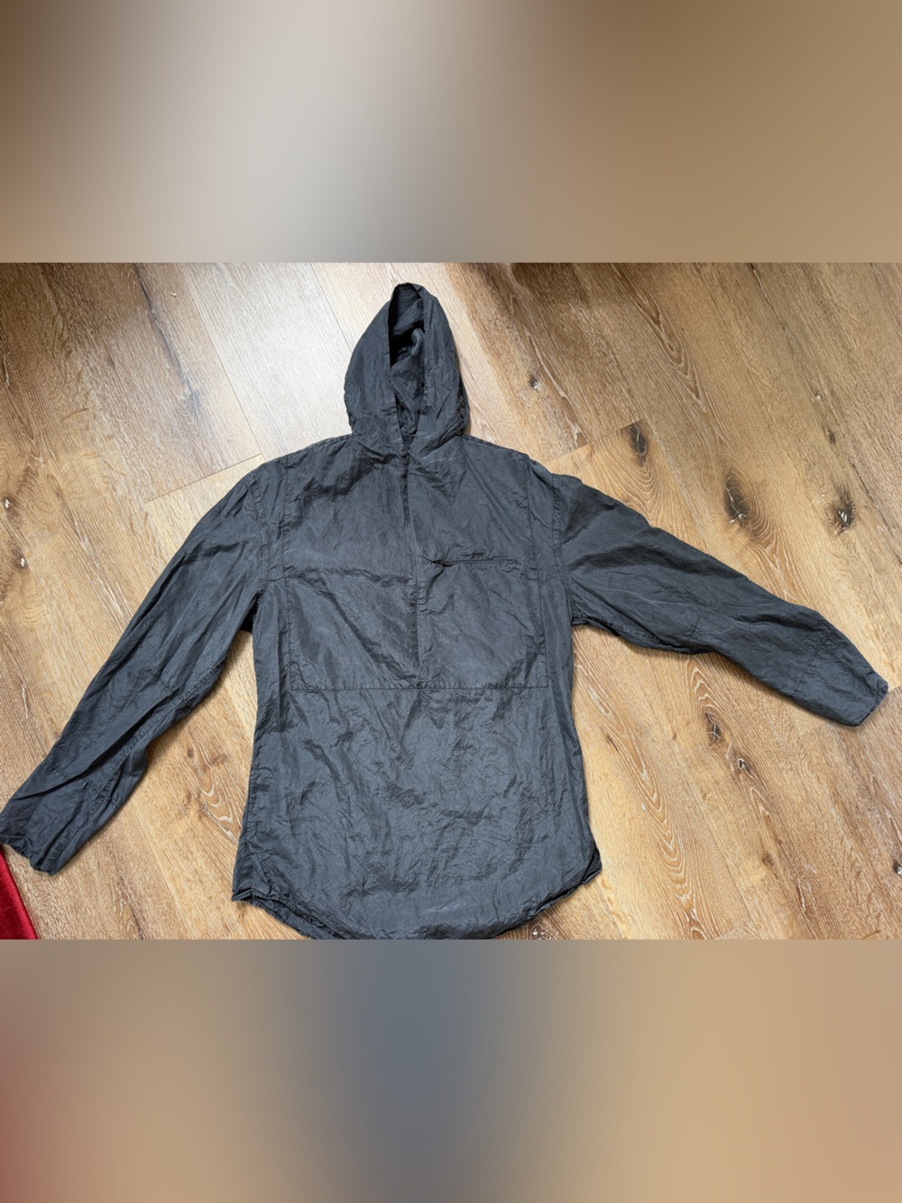 Donna Karan Black Hooded Windbreaker Jacket